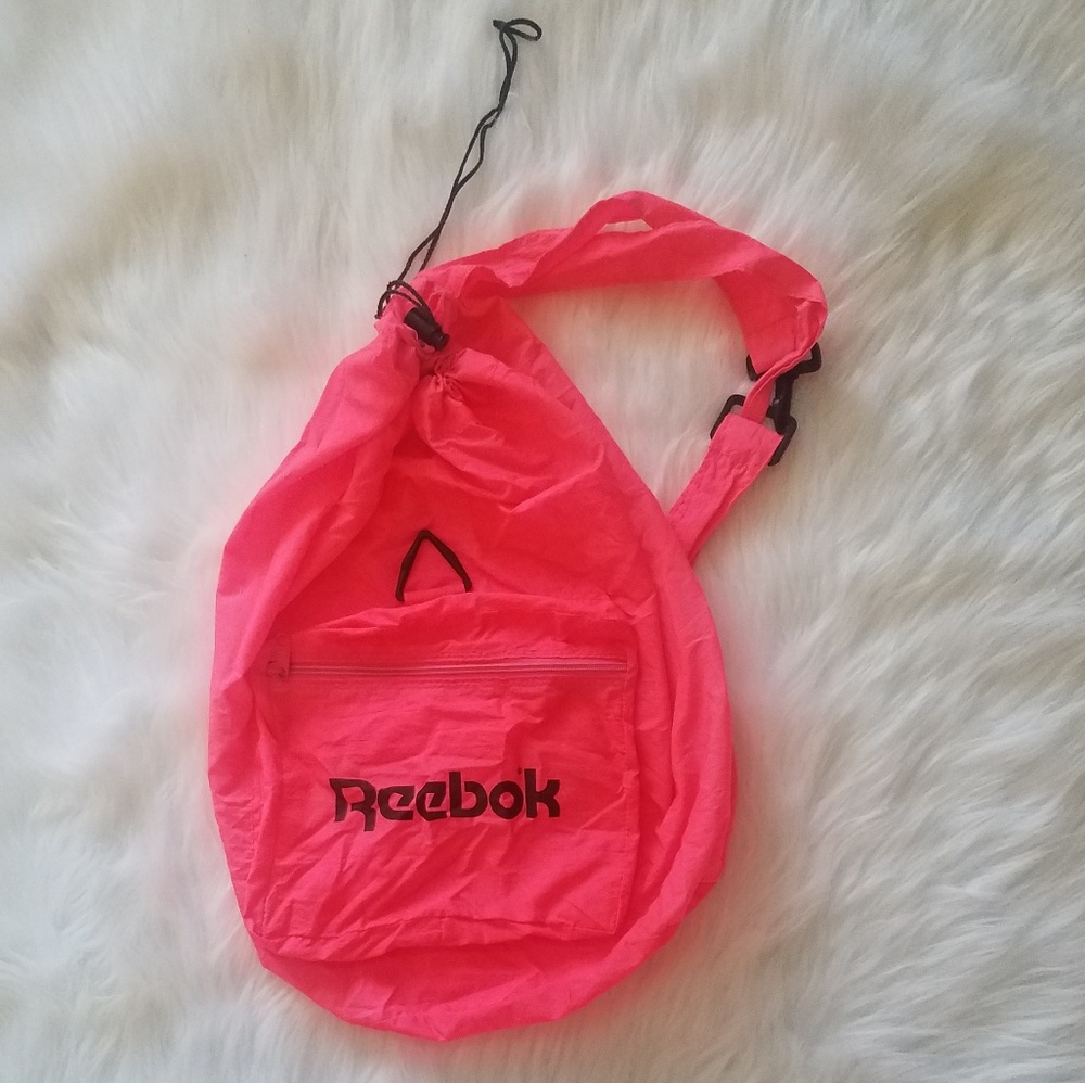 Reebok drawstring gym bag, hot pink